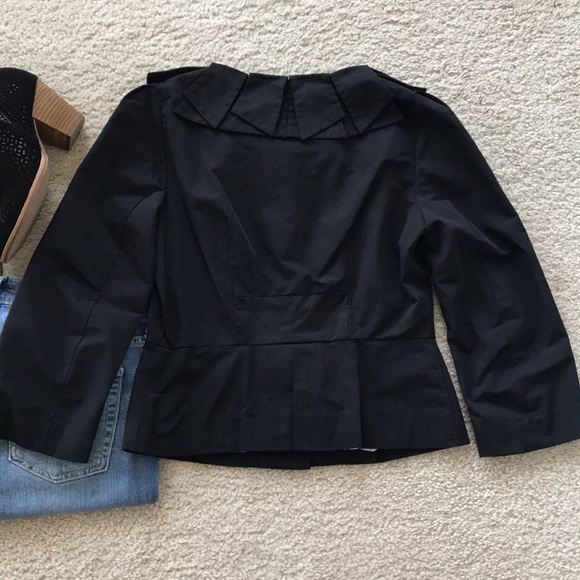 Anthropologie Black Petal Collar Jacket - Picture 6 of 7
